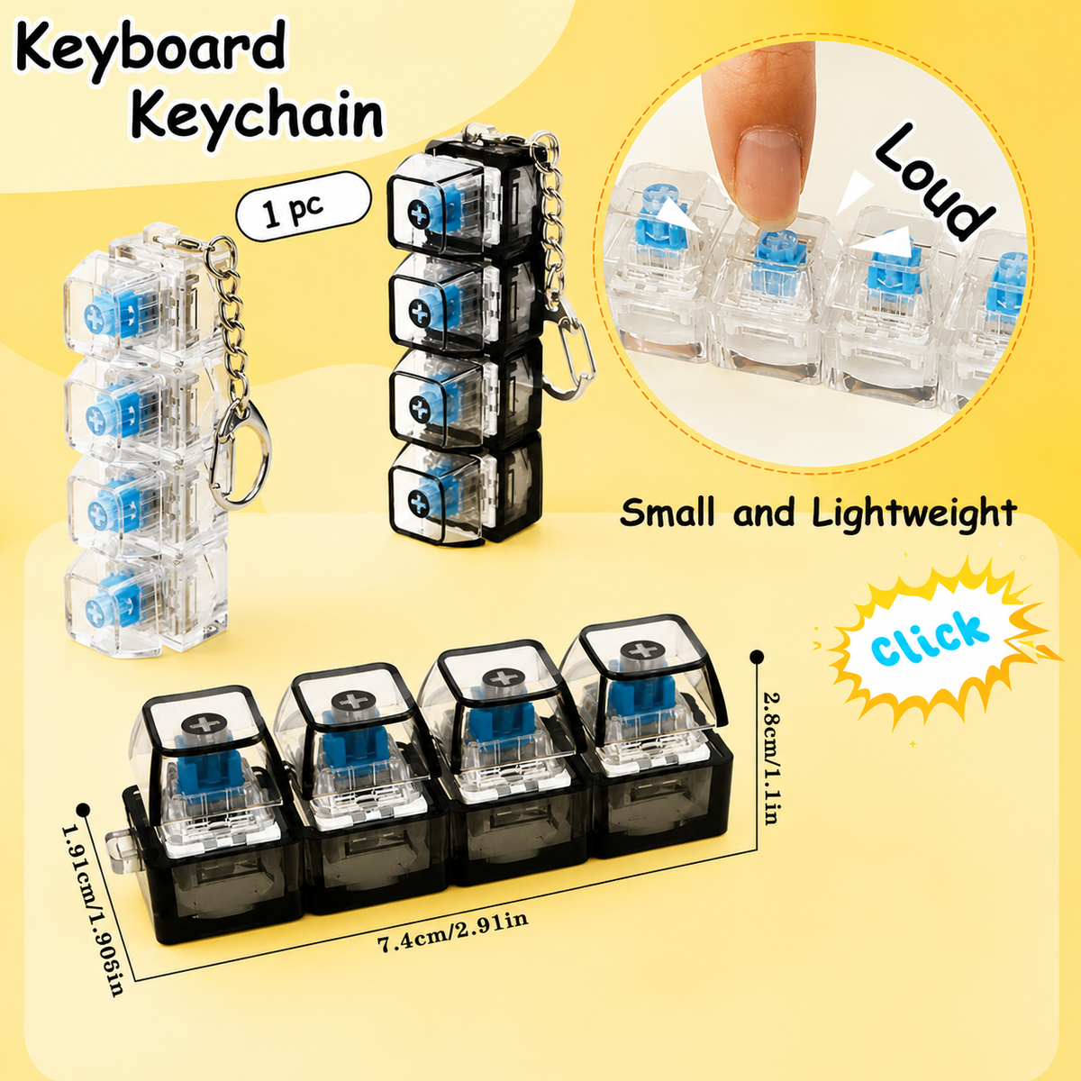 Keyboard Keychain 4×1